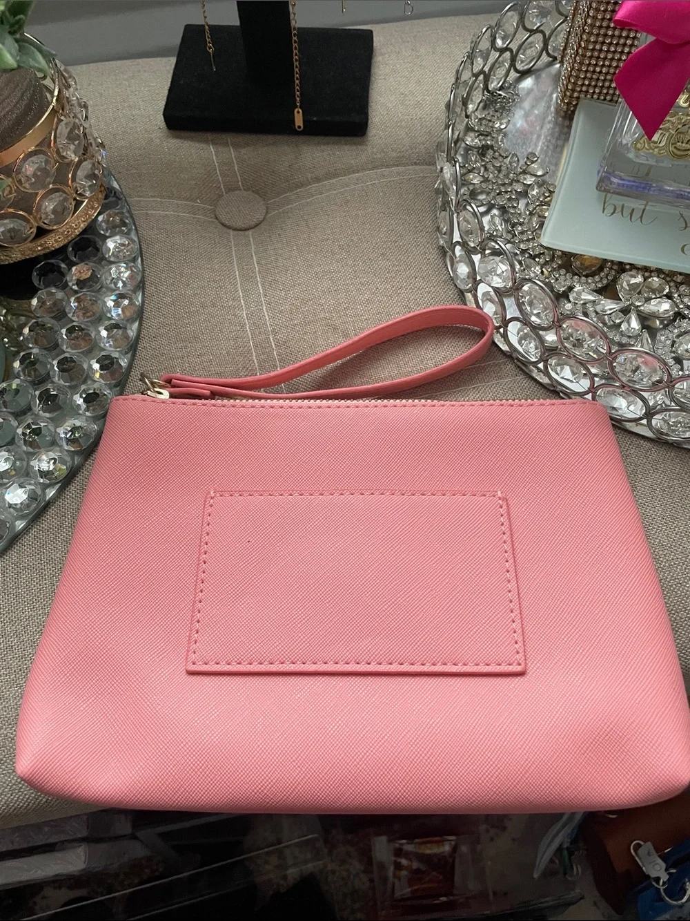 ✨💕Pandora Pink Embossed Zip Pouch - Women's Cosmetic Bag💕✨Jewelry Case NEW